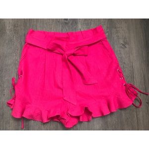 Paperbag hot pink shorts